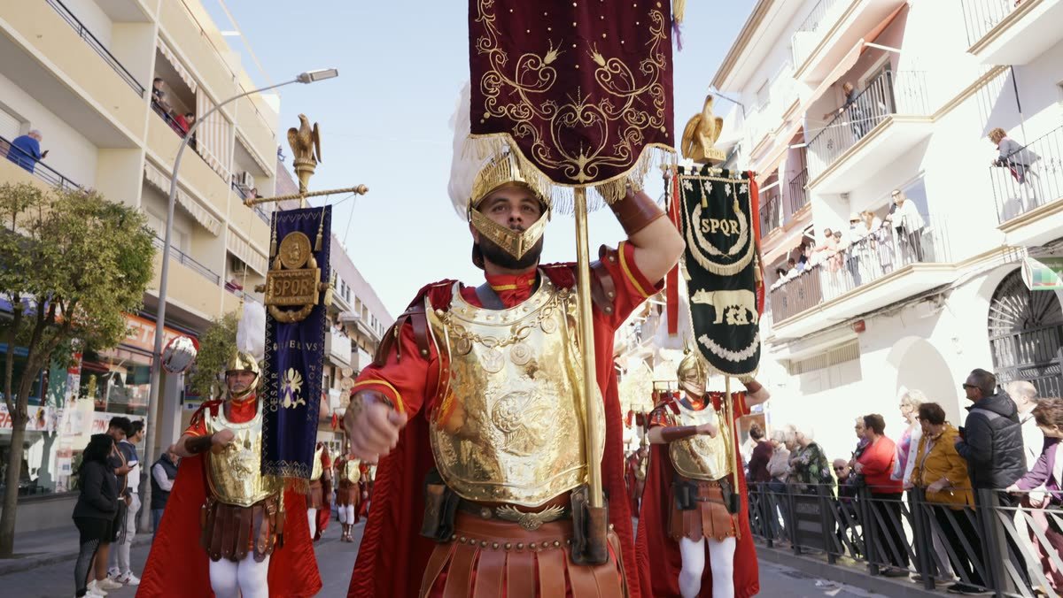 El abanderado de la Centuria Romana Munda